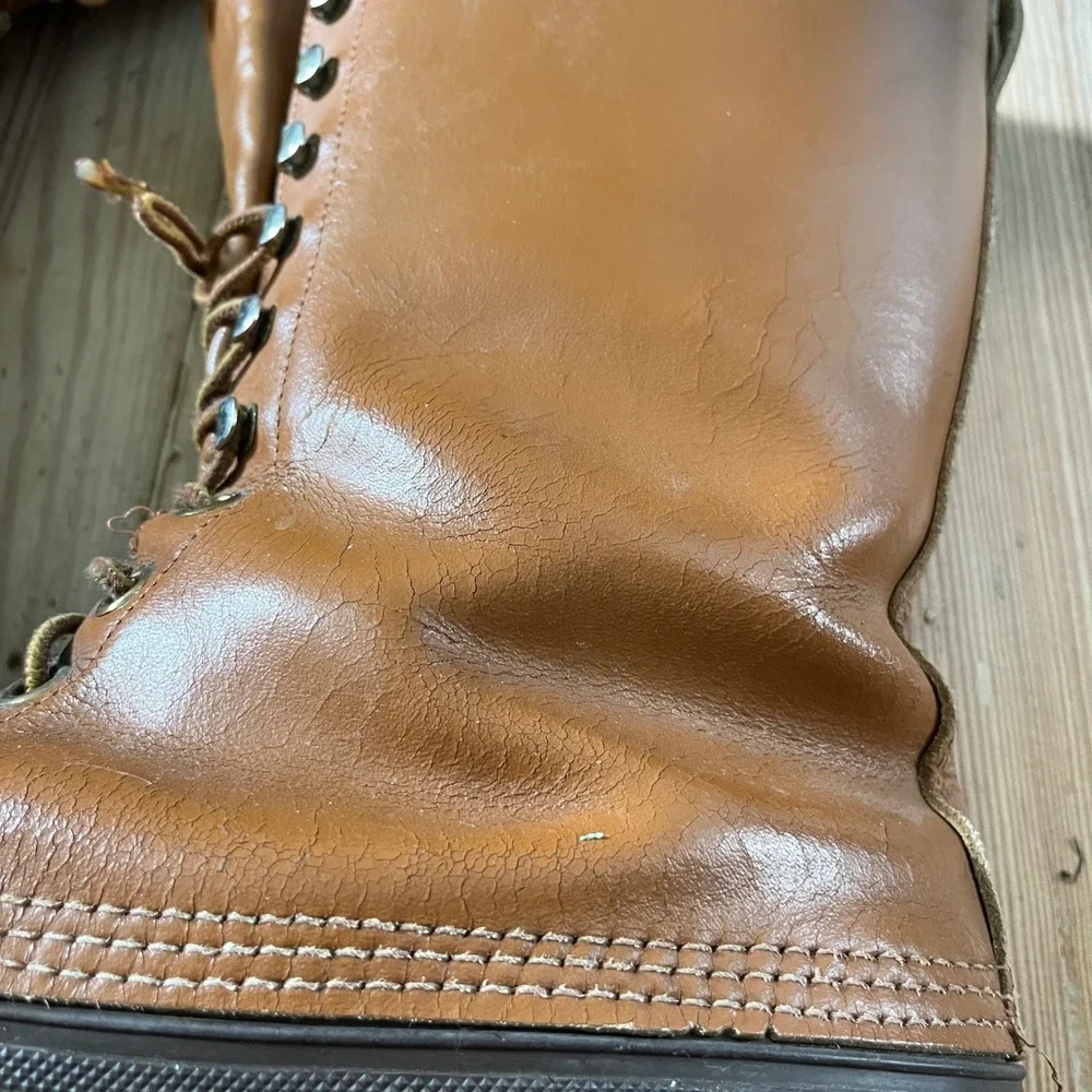 Sorel Frontier Winter Pac Boots Mens 12 Tan Leather Duck Boots Made in Canada
